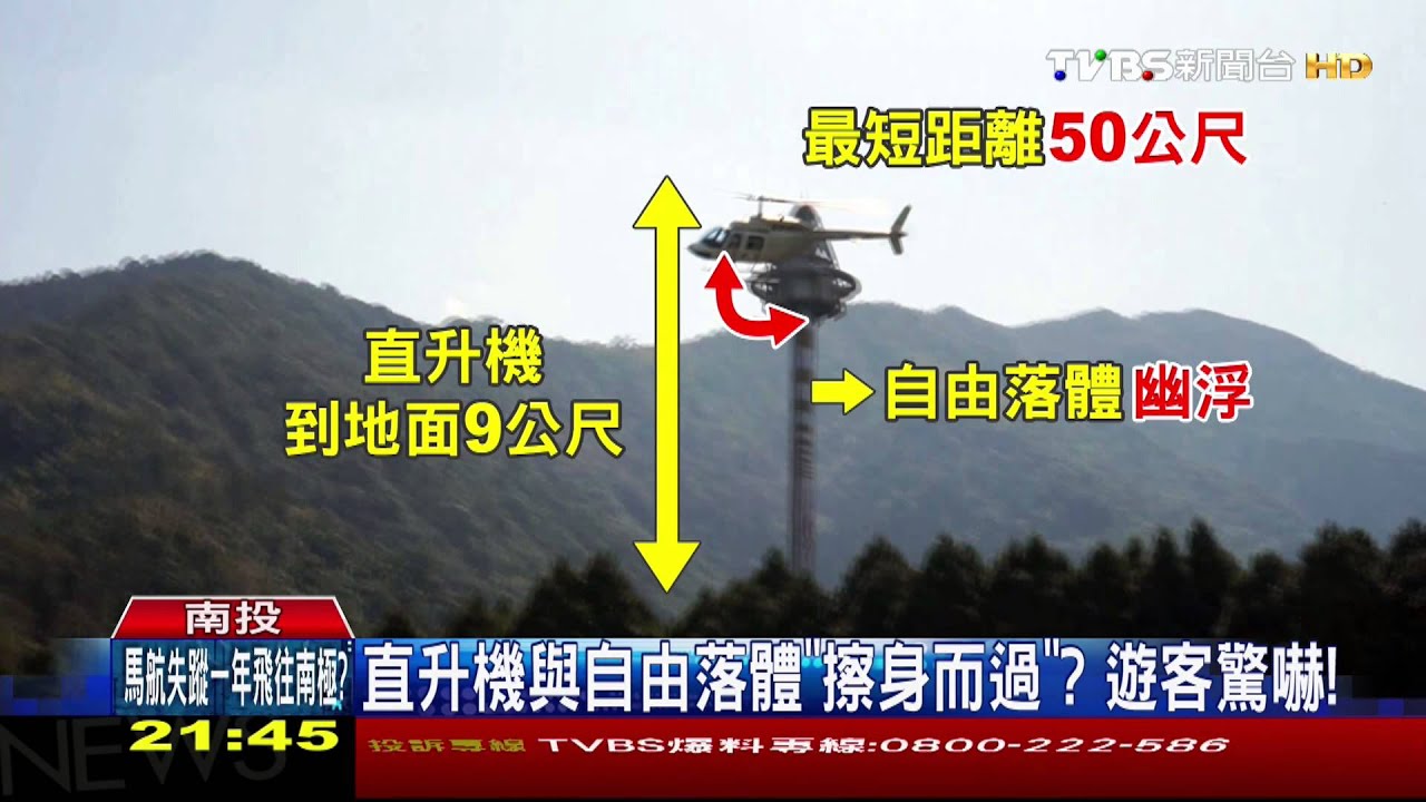 直升機與自由落體「擦身而過」 遊客驚嚇!