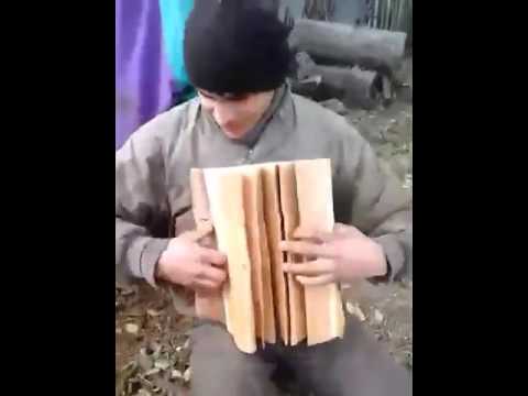 Playing a New type of Wooden Accordion :)