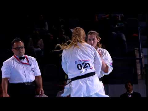 Emma Markwell (GB) v Sandra Van Ham (Nederland) Semi Final KWU 2nd World Championship Womens -60KG