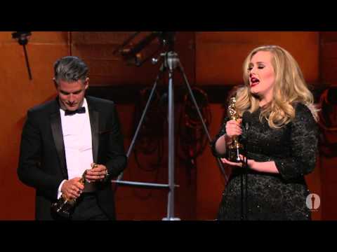 Thumbnail of the video: Adele Adkins and Paul Epworth's "Skyfall" Wins Best Original Song | 85th Oscars (2013)