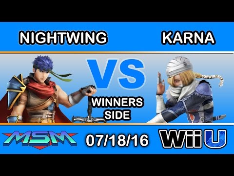 MSM 58 - Nightwing (Ike) Vs. Karna (Sheik) Winners Side - Smash Wii U
