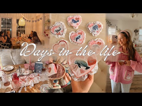 Days in the life...💌 valentines crafting, trader joe's haul, & hosting book club!