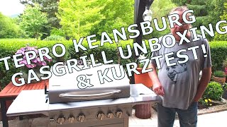 NEU: tepro Keansburg Gasgrill 3149 - tolle Ausstattung - mit Backburner -Unboxing & Kurztest