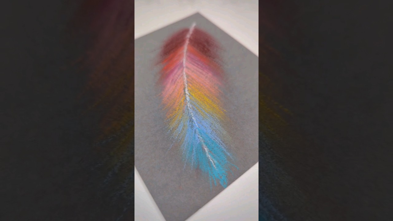 How I draw feather 🪶 with dry pastels #shorts #drawing #drawingtutorial #art #artwork #5minutecrafts