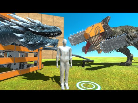 Help Ice Dragon Destroy Chainsaw T Rex - Animal Revolt Battle Simulator
