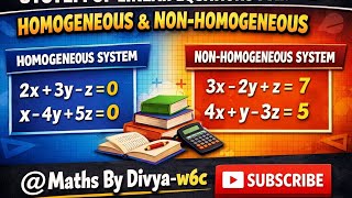 System of linear Equations of Homogeneous And Non-Homogeneous Matrix Part-2 👍(@MathsByDivya-w6c )
