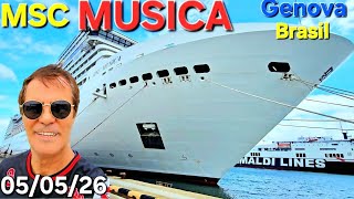 MSC MUSICA  cruise ship cruzeiro 05/05/26 ⁨@cruzeiros2025⁩  navio Genova Italia Espanha #cruise