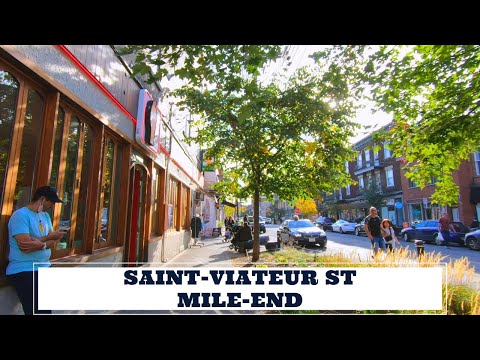 Walking on Saint-Viateur St in Mile-End Neighborhood, Montreal - Fall 2021