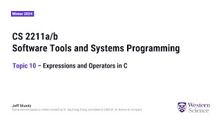 Download the video "Computer Science 2211b - Topic 10 - Expressions and Operators in C"