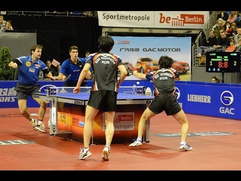 German Open 2013 Highlights: Timo Boll/Patrick Franziska vs Kim Min Seok/Seo Hyundeok (1/2 Final)