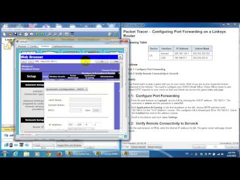 CCNA4 5.2.4.4 Packet Tracer   Configuring Port Forwarding on a Linksys Router