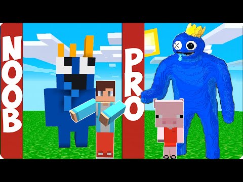 🥶NOOB vs PRO: RAINBOW FRIENDS BLUE BUILD CHALLENGE IN MINECRAFT