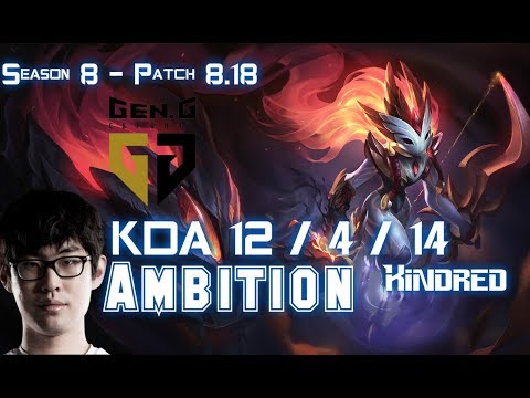 GEN Ambition KINDRED vs NIDALEE Jungle - Patch 8.18 KR Ranked