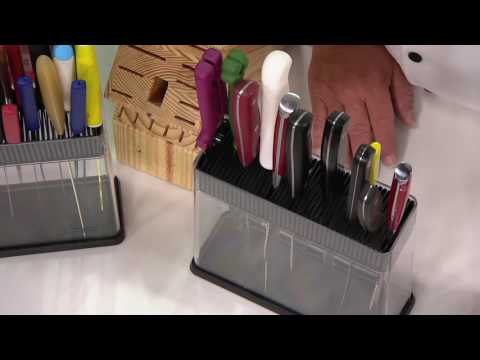 Kuhn Rikon Easy Clean Clear Knife Block on QVC