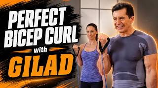 Correct bicep curls with an exercise band, how to do it the right way - with Gilad