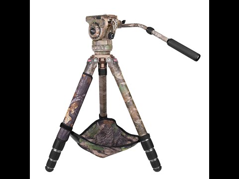 Kingjoy C86M+VT-3550 camouflage tripod w/fluid head,low angle professional photography bird artifact