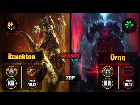 Challenger RENEKTON [Conqueror] (Top) VS  ORNN - Challenger KR Patch 10.12