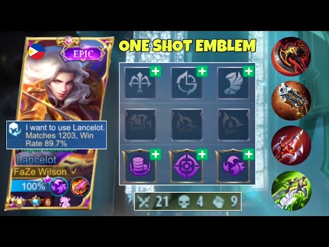 BEST LANCELOT BUILD AND EMBLEM FOR ONE SHOT!! | 90% WINRATE! 🔥 ( please try )