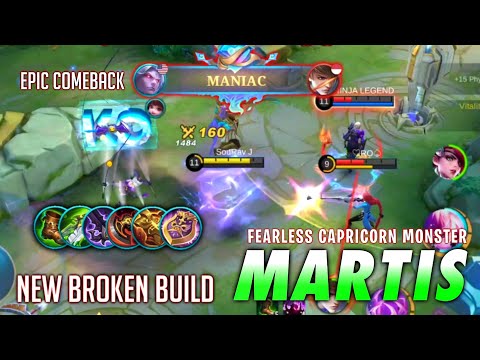 Solo Rank!! Martis God Mode Maniac, Carry the Game! - Build Tersakit Martis Top Global ~ MLBB