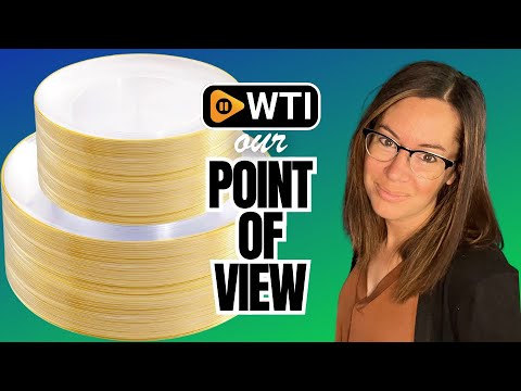 PULOTE 100PCS Clear and Gold Plastic Plates - WTI product video review