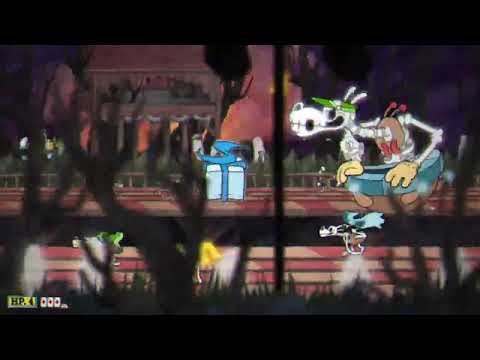 Ms. Chalice's airplane with cuphead's weapons