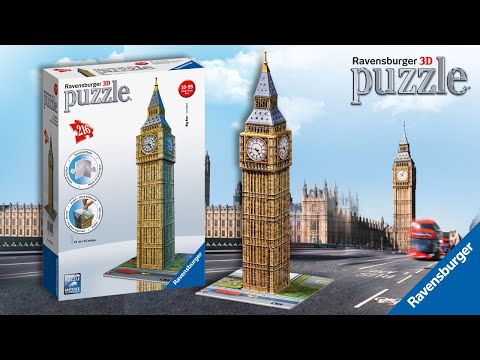 Ravensburger "3D" Dėlionė 216 vnt. - Vestminsterio laikrodžio bokštas (Big Ben) video