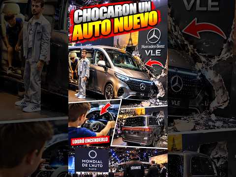 Niño enciende por error un Mercedes VLE eléctrico y lo choca en el Salón de París