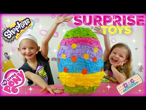BIGGEST SURPRISE EGG Ever! Surprise Toys Eggs Shopkins My Little Pony Doc McStuffins Palace Pets Video