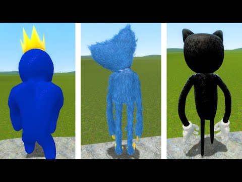 PLAYING AS CARTOON CATS vs PLAYING AS HUGGY WUGGY vs PLAYING AS BLUE RAINBOW FRIENDS In Garry's Mod!