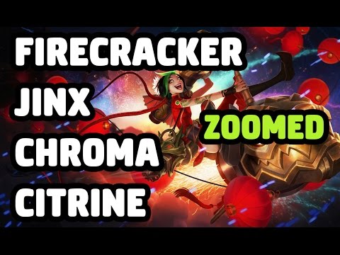 FIRECRACKER JINX CHROMA CITRINE SKIN ZOOMED SPOTLIGHT - LEAGUE OF LEGENDS