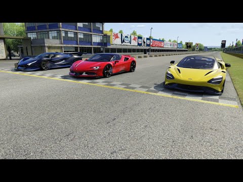 Ferrari SF90 Stradale vs Apollo IE vs McLaren 765LT at Monza Full Course