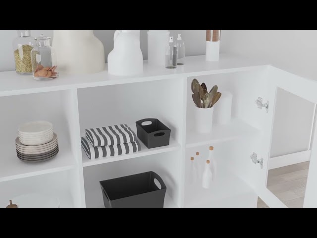 Video teaser for 802786 vidaXL Vitrine Cabinet White 120x30,5x70 cm Engineered Wood