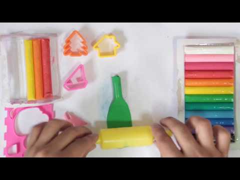 Learn Colors with Rainbow Dough Clay - Molds & Shapes 2 점토, 顏色,色を演奏