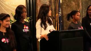Freida Pinto lights up Empire State Building for girls