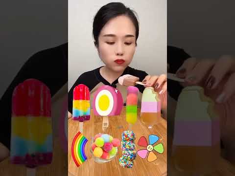 Juicy Ice Cream Pops Eating Challenge | #asmr #food #shorts