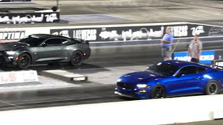 Ford Mustang 5.0L V8 Vs. Chevrolet Camaro Muscle Car Drag Race - Las Vegas 6-2-2023 - 4K UHD