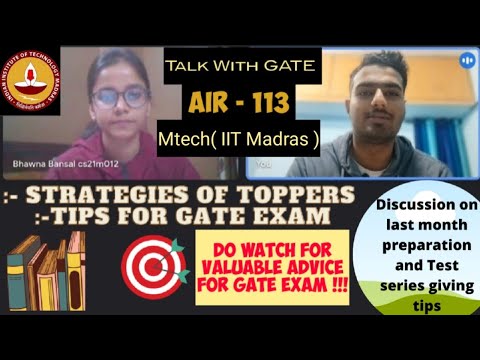 INTERVIEW WITH GATE TOPPERS | GATE RANKER | STRATEGIES FOR GATE | WITH AIR - 113 | TALK WITH TOPPERS
