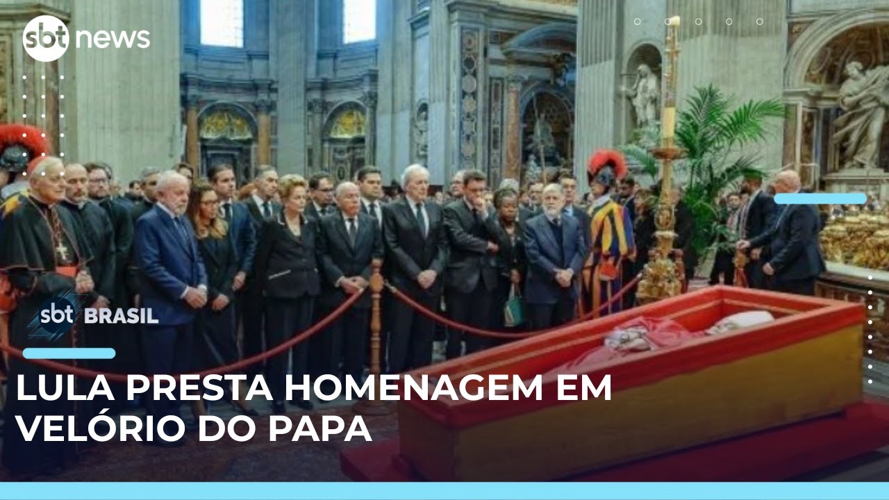 Velório do papa chega ao fim após três dias; Lula reza em cerimônia | SBT Brasil (25/04/25)