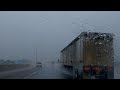 SLEEP Instantly Driving in Rain for Sleeping "Real Footage" Heavy Rain Noise On Highway Rain sounds