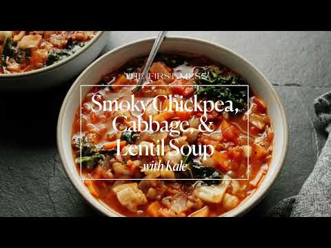 Smoky Chickpea, Cabbage & Lentil Soup with Kale
