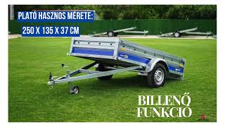 Új billenős VESTA V250 utánfutó rendszámmal 597.900 Ft helyett 541.000 Ft