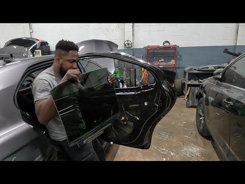 DIY 2022 TOYOTA CAMRY how to take the back  door handle off, the door glass and the door trim panel 