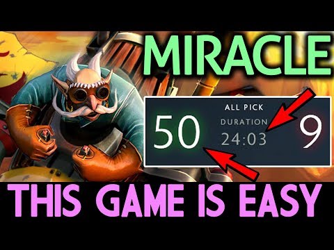 Miracle- Dota 2 [Gyrocopter] 24 min 50 Kills | This Game is Easy