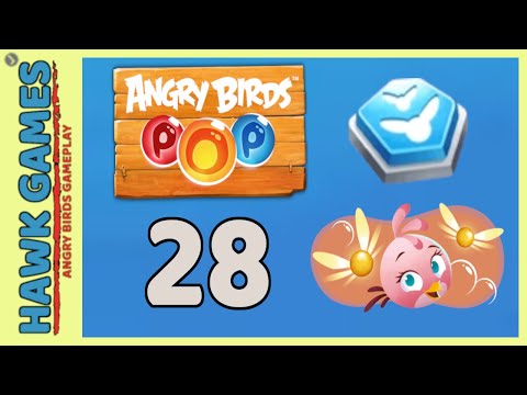 Angry Birds Stella POP Bubble Shooter Level 28 - Walkthrough, No Boosters