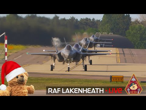 LIVE US AIR FORCE XMAS FIGHTER TOWN F-15 & F-35 ACTION • 48TH FIGHTER WING RAF LAKENHEATH 23.12.25