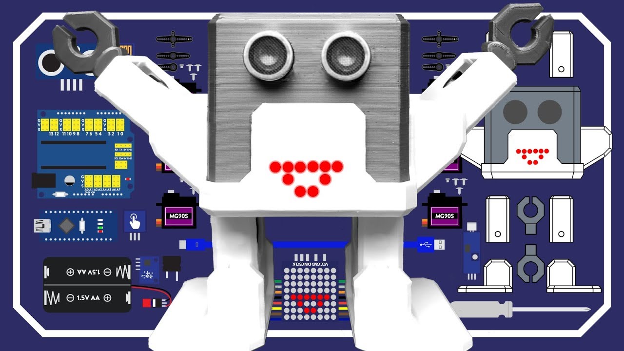 How to build your own Otto DIY Humanoid, now with arms, grippers, LED Matrix and gyro sensor!!