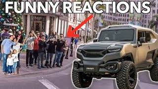 DRIVING A TANK THROUGH BEVERLY HILLS *Funny Reactions*