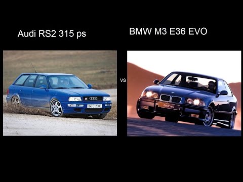 BMW M3 E36 Evo 3.2 vs Audi RS2 acceleradion drag разгон ускорение