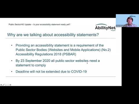 Webinar - HE/Public Sector Update: Is your Accessibility Statement ready yet?