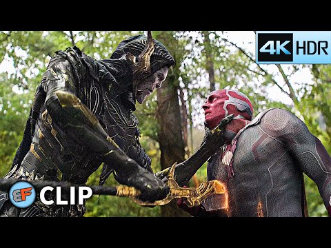 Vision & Captain America vs Corvus Glaive | Avengers Infinity War (2018) IMAX 4K HDR Movie Clip
